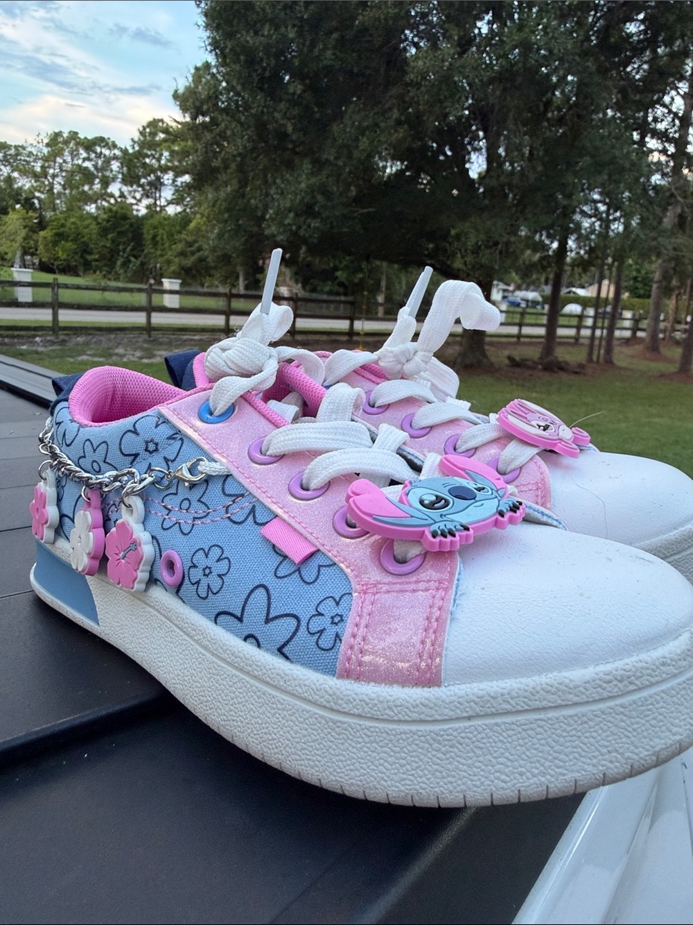 Girls Stitch and Angel Charm Shoes